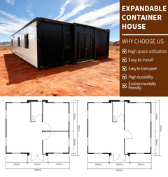 20Ft 40Ft Ready to Ship Light Steel Prefab Expandable Container Foldable House Prefabricated Mobile Modular Portable Home