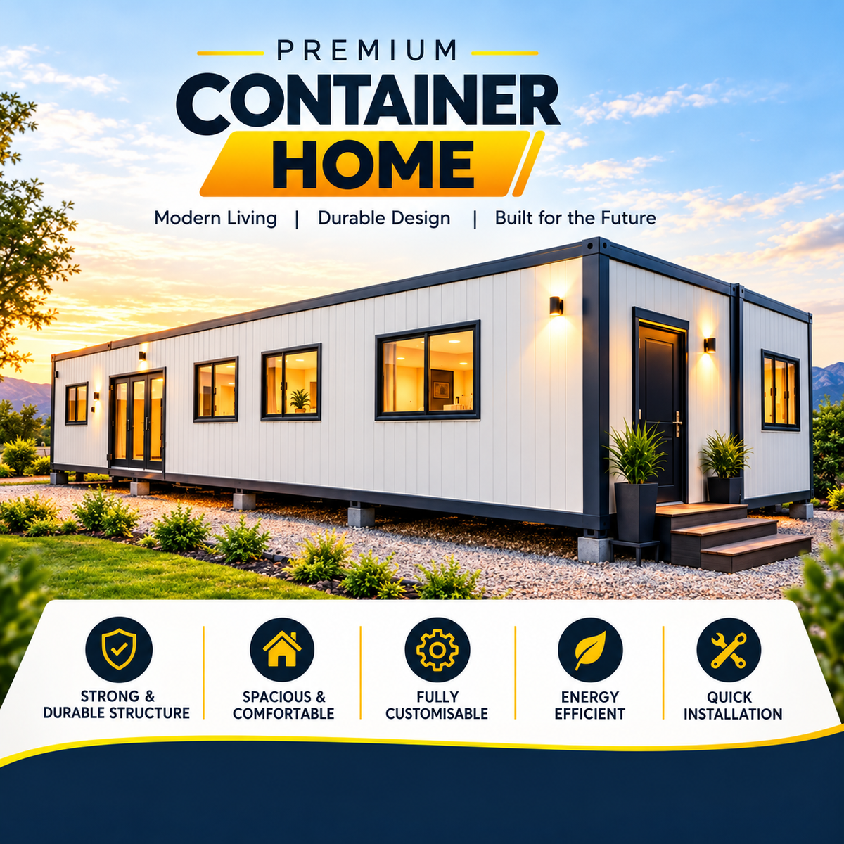 40 ft Workforce Modular Home — 2 Bedroom — AI-enhanced reference view 1
