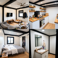 Double-Wing Expandable Modular Home — 20 / 40 ft