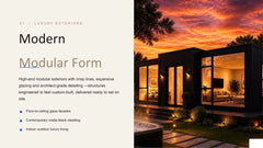 20/40ft expandable foldable house with black and white modular form, modern aesthetics, and gold-tinted windows. — supplier listing reference; configuration may vary.